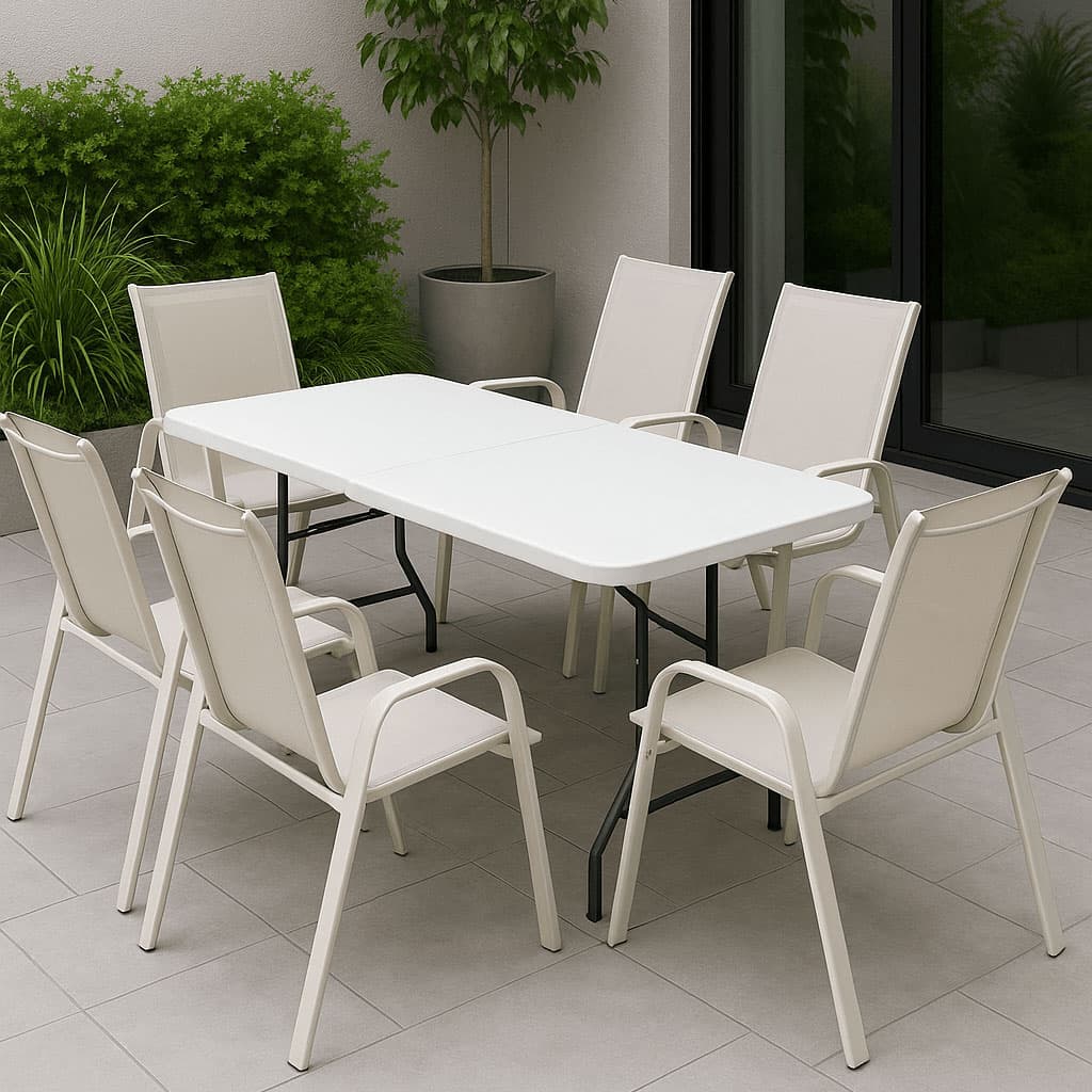 Garnitura za 6 osoba sa sklopivim stolom Butter