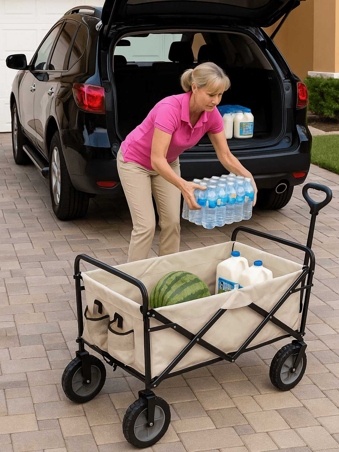 Sklopiva Kolica sa 4 Točka - Za Pijacu, Šoping, Kampovanje, Plažu