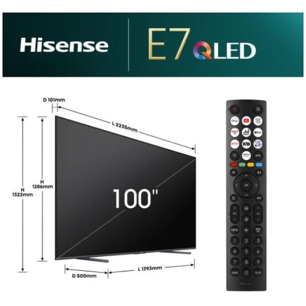 HISENSE 100 inča 100E7NQ QLED 4K UHD Smart TV