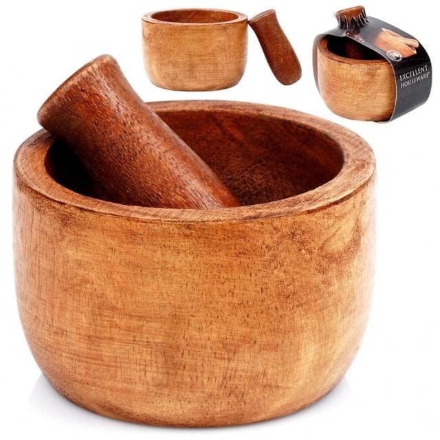 Drveni avan sa tučkom Vilde 259691 10x6,5cm