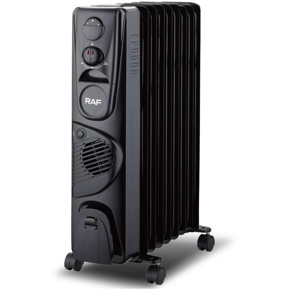 Raf R.0931b Uljni Radijator Sa Ventilatorom 9 Rebara Crni 2400w