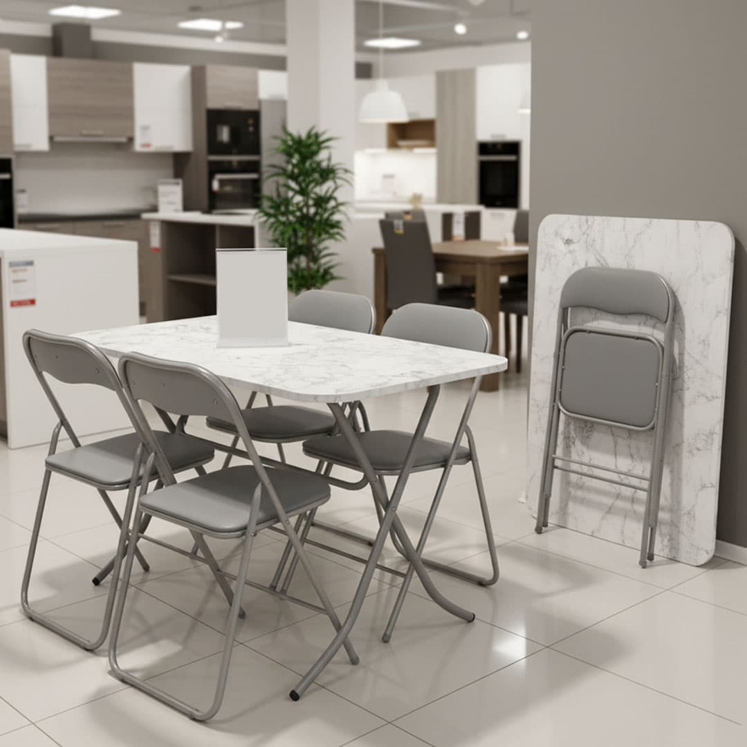 Trpezarijska garnitura za 4 osobe sa sklopivim stolom i stolicama Verto