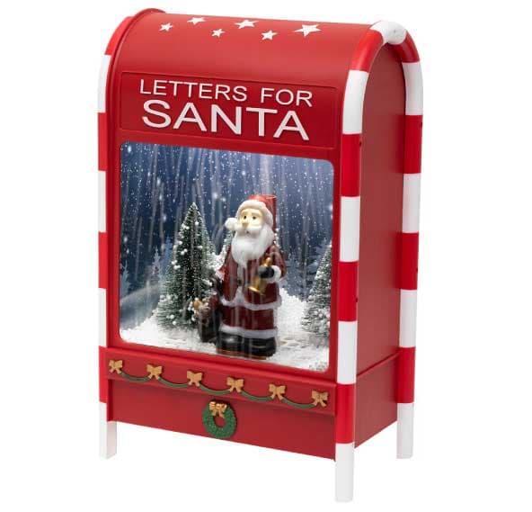 Osvetljeno LED sanduče sa melodijom i efektom padanja snega V40cm