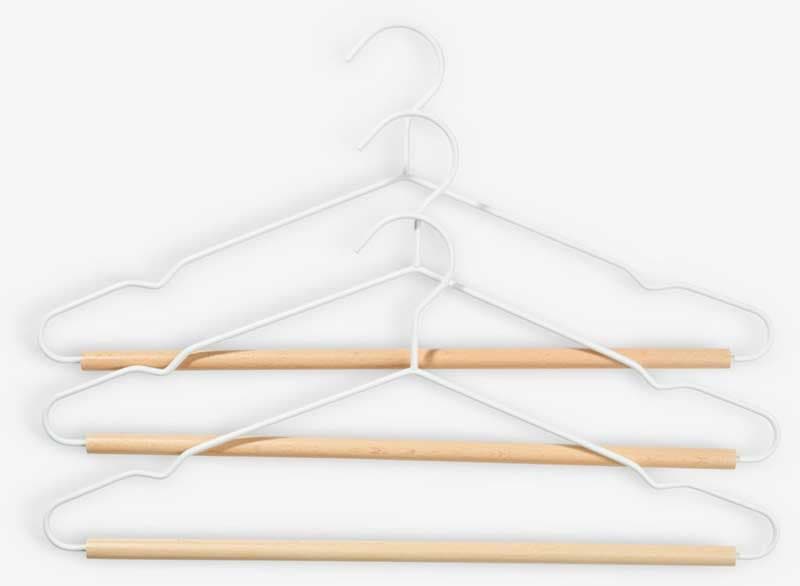 Set 3 vešalice za odeću Metal-Drvo