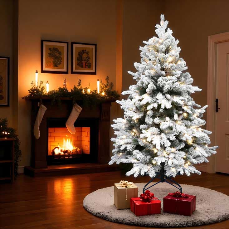 Novogodišnja snežna jelka sa lampicama 150cm KMF8LED150