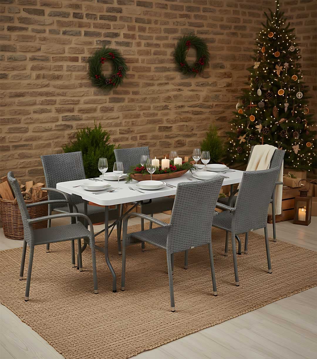 Trpezarija Za 6 Osoba - Za Spoljnu ili Unutrašnju Upotrebu Gudkul Grey