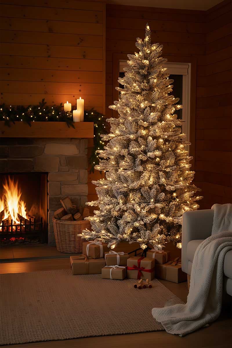 Jelka Pod Snegom Sa Instaliranim Lampicama Flocked 213 cm