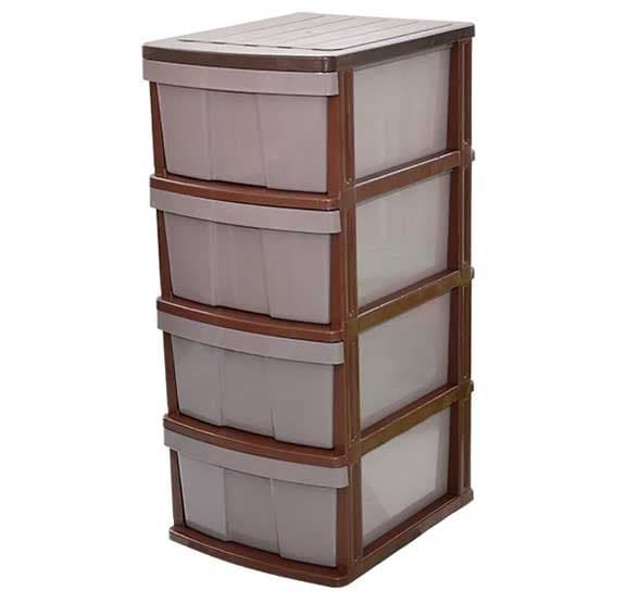 Višenamenska plastična polica sa 4 velike fioke Assorted