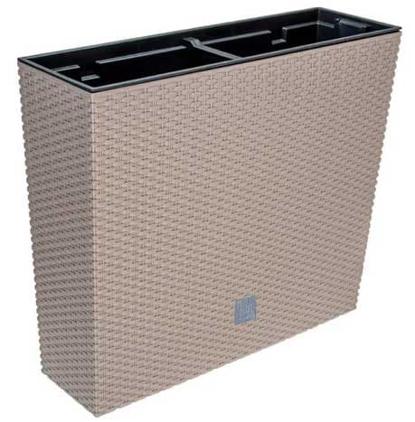 Prosperplast Visoka žardinjera sa ratan teksturom Cappuccino 58x50x18cm
