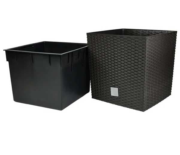 Četvrtasta saksija sa uloškom 27x27x27cm Dark Choco