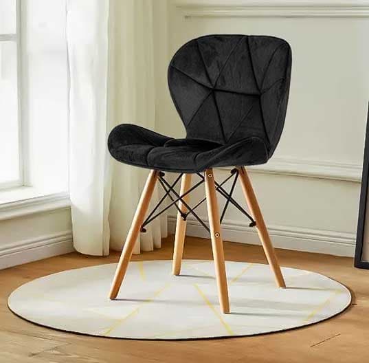 Tapacirana trpezarijska stolica Franca Black