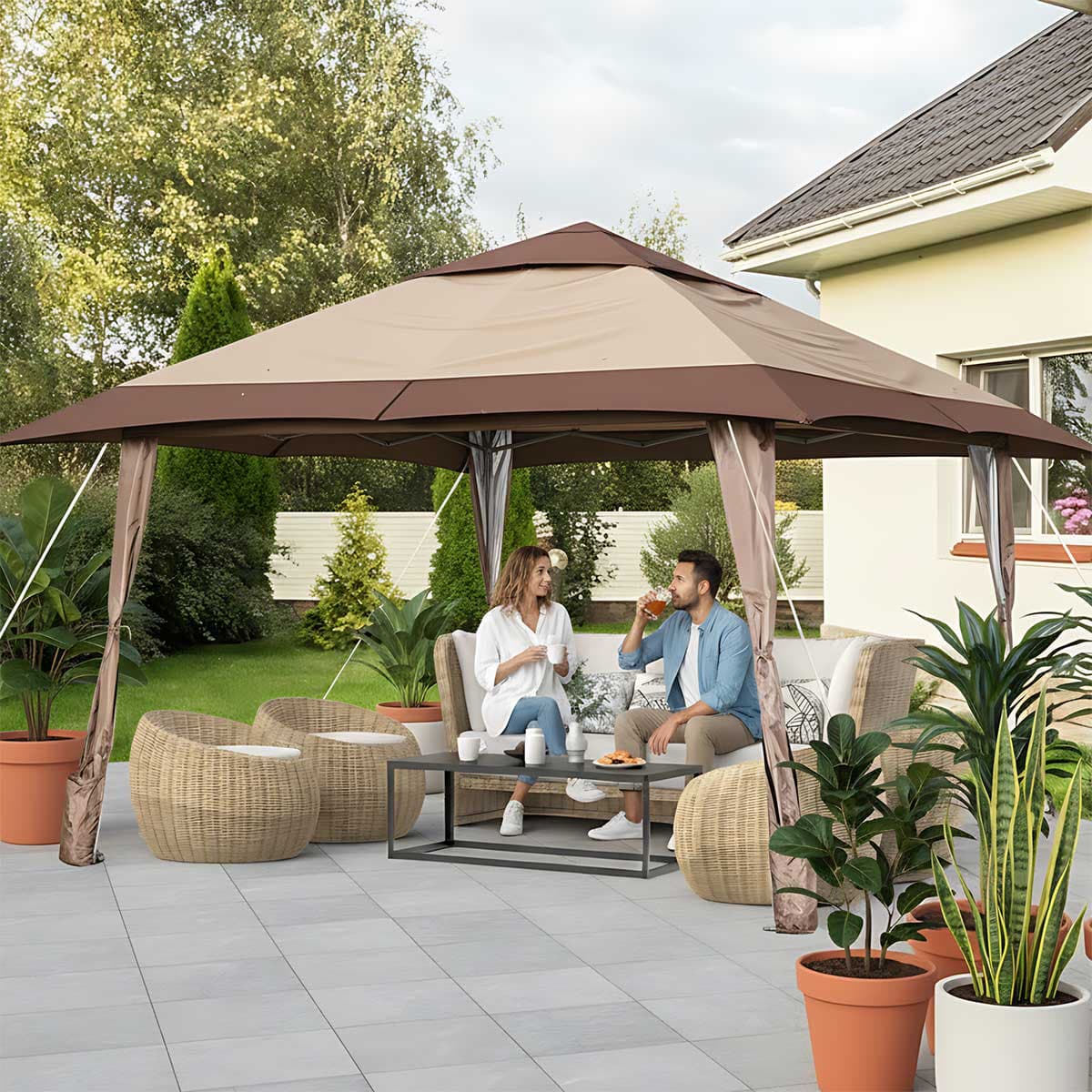 UPF 50 plus Sklopivi POPUP Gazebo 4 x 4 m podesive visine