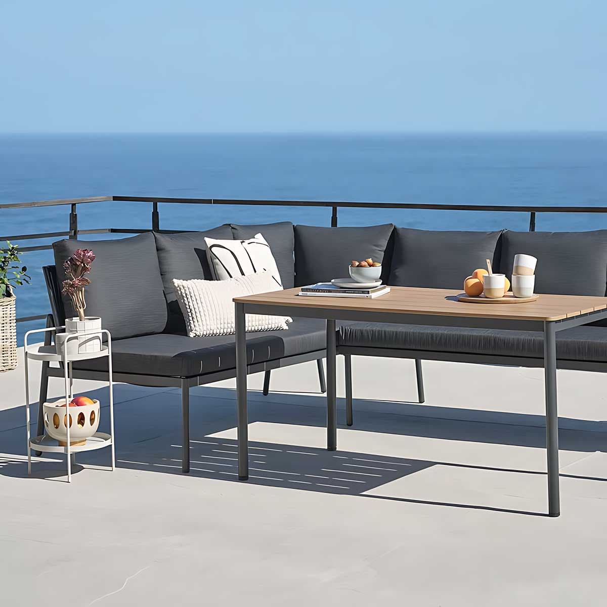 Lounge Ugaona Garnitura Za Terasu i Dvorište Berlioz Black