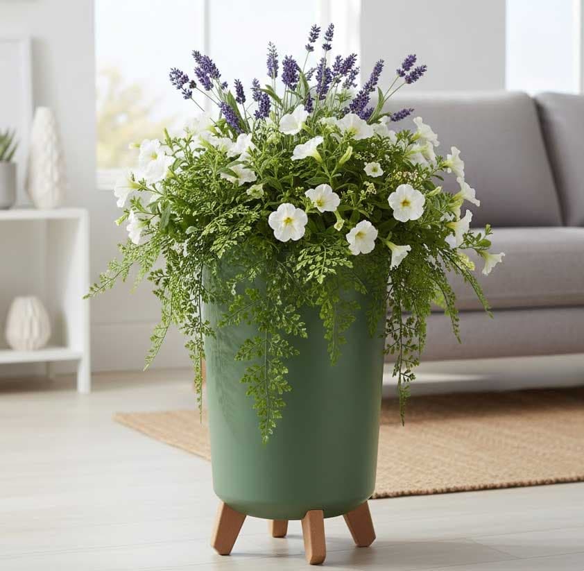 Visoka saksija sa nogarima Prosperplast Gracia Tubus Slim Olive Green