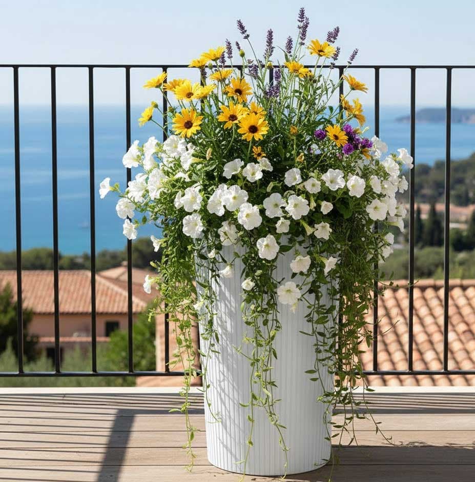 Visoka saksija sa uloškom Prosperplast Lamia 30x57.5cm White