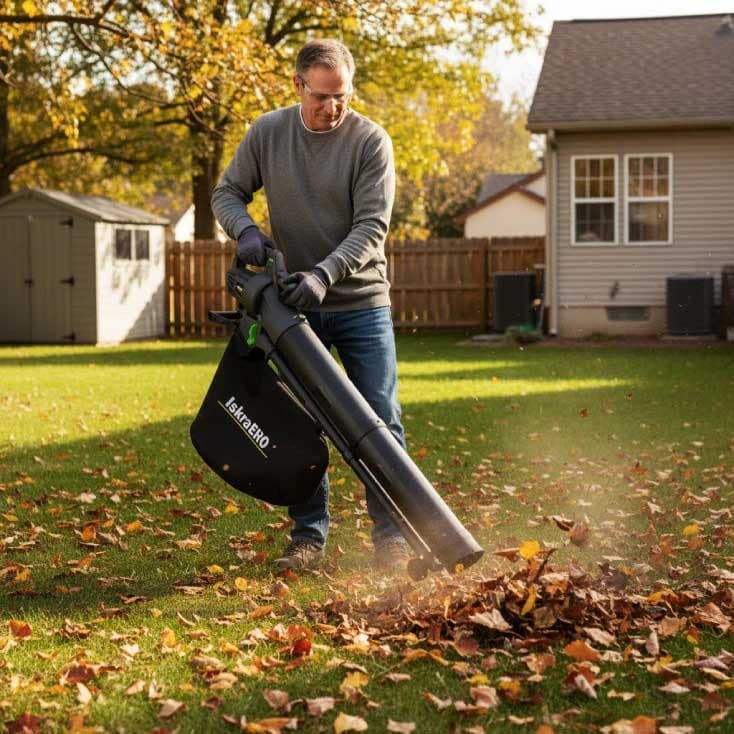Električni duvač i usisivač lišća sa mehanizmom za usitnjavanje 3kW Iskra ERO LB3000 