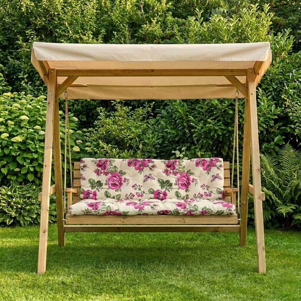 Jastuk Za Baštensku Ljuljašku 155x60x60cm Pink Flowers