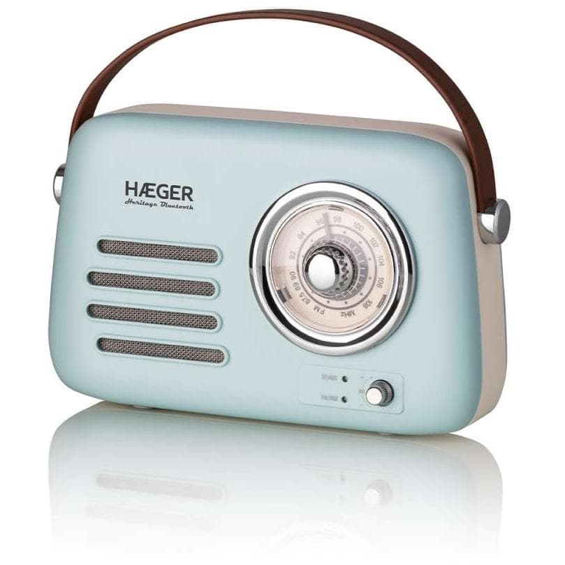 Haeger Heritage Retro FM Radio sa punjivom baterijom Bluetooth USB AUX Plavi