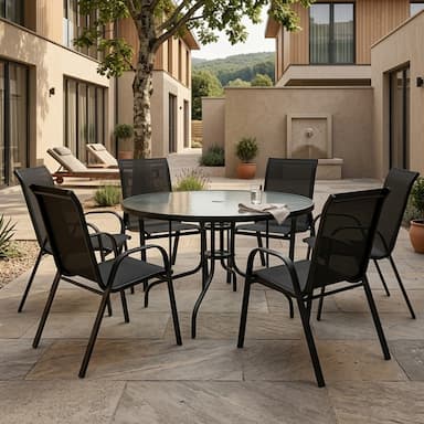 Taza Baštenska Garnitura Set od 6 Stolica sa Ovalnim Stolom