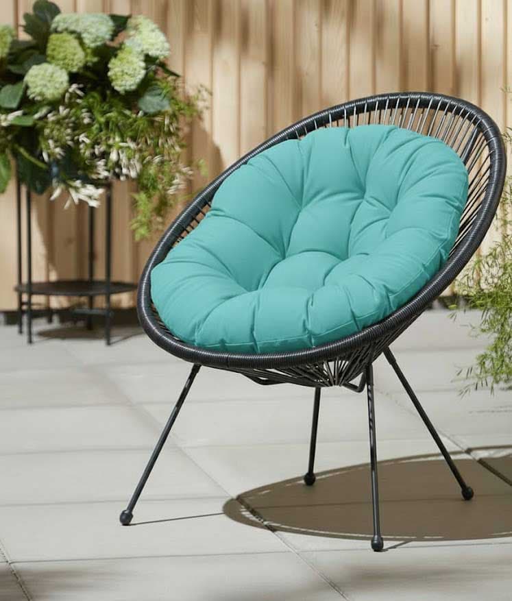 Jastuk za ovalnu baštensku stolicu - fotelju 110x90cm TURQUOISE