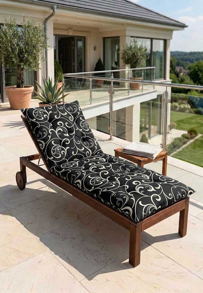 Jastuk Za Baštensku Ležaljku 200x70cm BLACK ORNAMENT