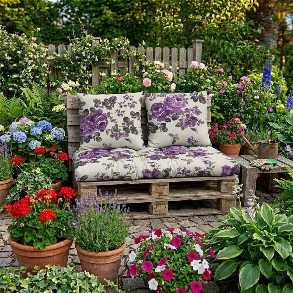 Komplet jastuka za garniture od paleta VIOLET GARDEN