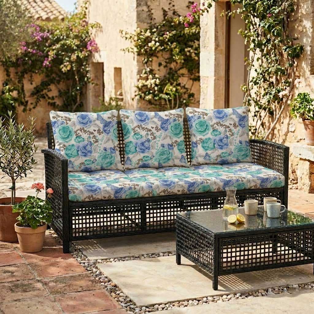 Jastuci za baštenski trosed 160x50x50cm BLUE ROSES