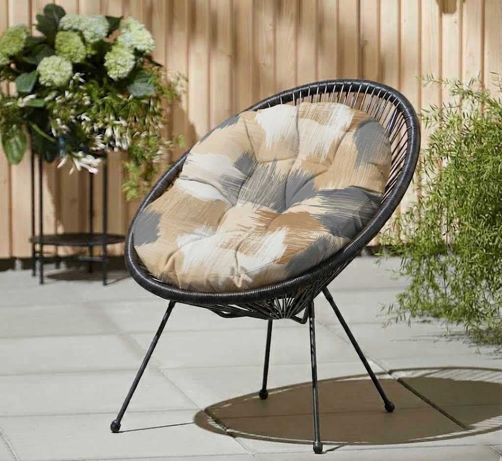 Jastuk za ovalnu baštensku stolicu - fotelju 110x90cm GREY JAM