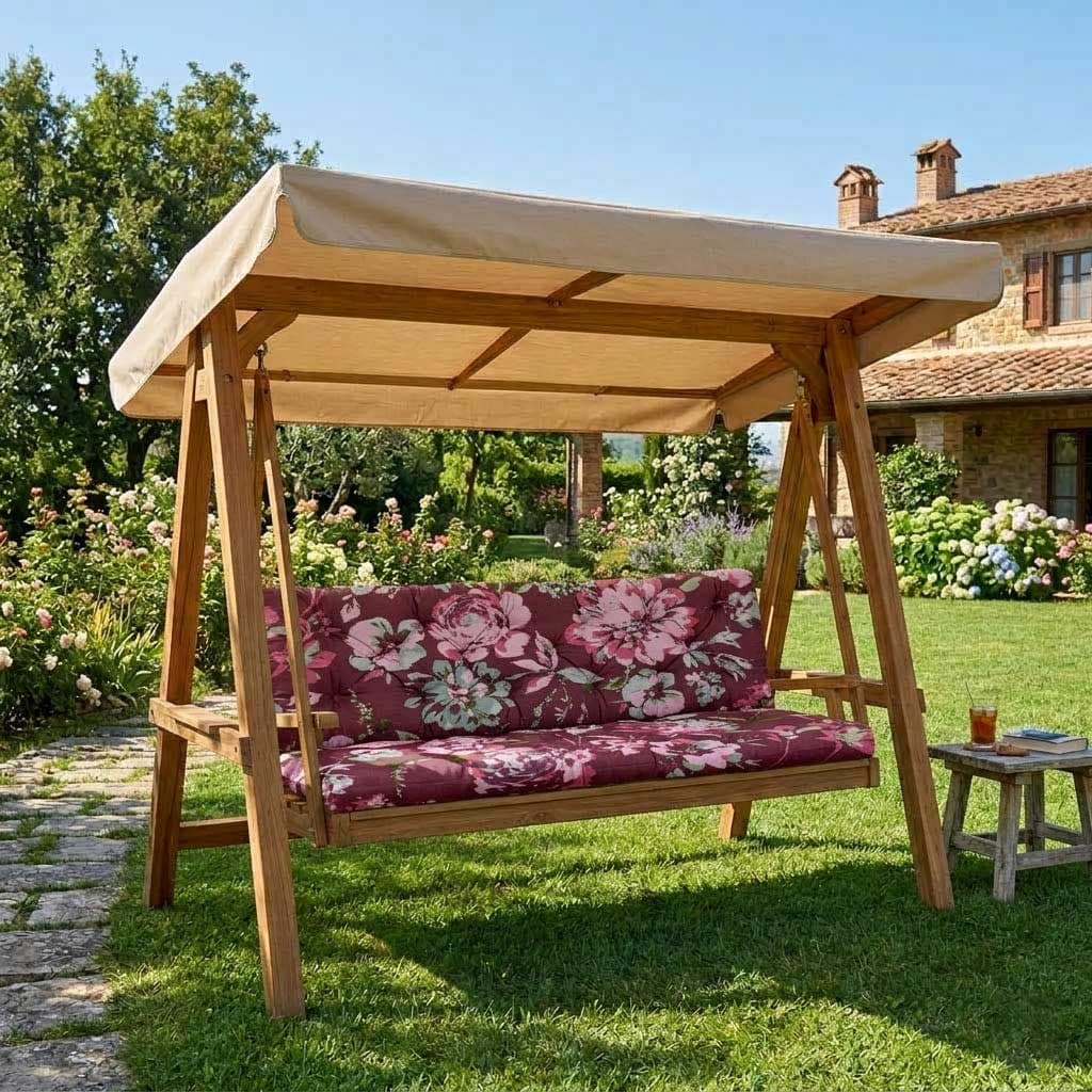 Jastuci za Baštensku Ljuljašku 180x65x65cm BORDEAUX RETRO