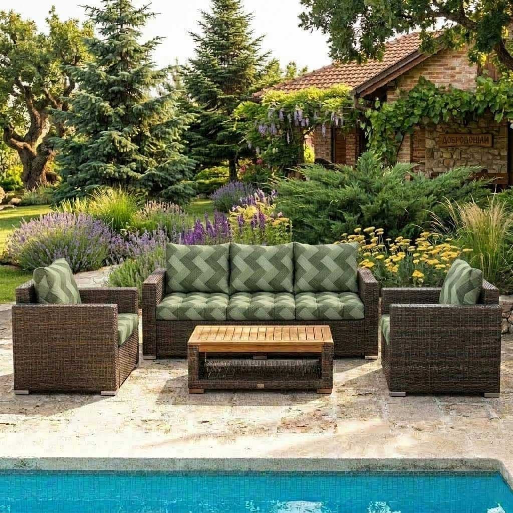 Jastuci Za Veliku Baštensku Garnituru - Trosed i Dve Fotelje TRICOT-GR