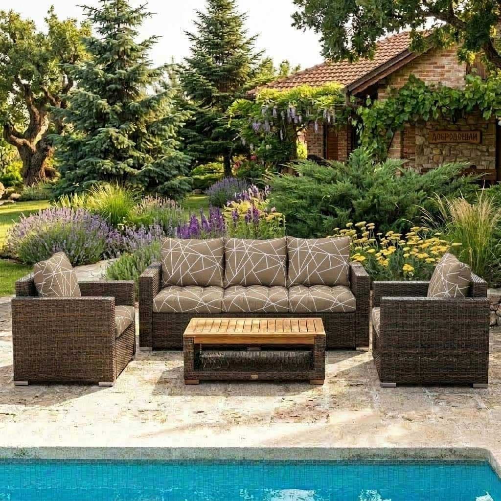 Jastuci Za Veliku Baštensku Garnituru - Trosed i Dve Fotelje GEOMETRIC