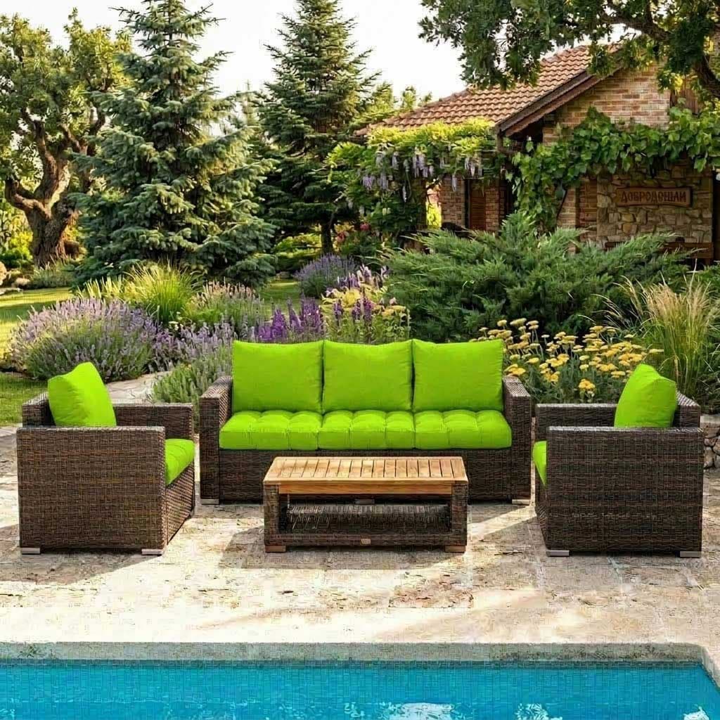 Jastuci Za Veliku Baštensku Garnituru - Trosed i Dve Fotelje LIME