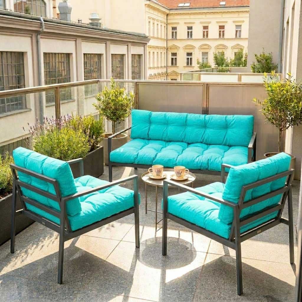 Jastuci Za Baštensku Garnituru Sa Niskim Naslonima - Dvosed i Dve Fotelje TURQUOISE