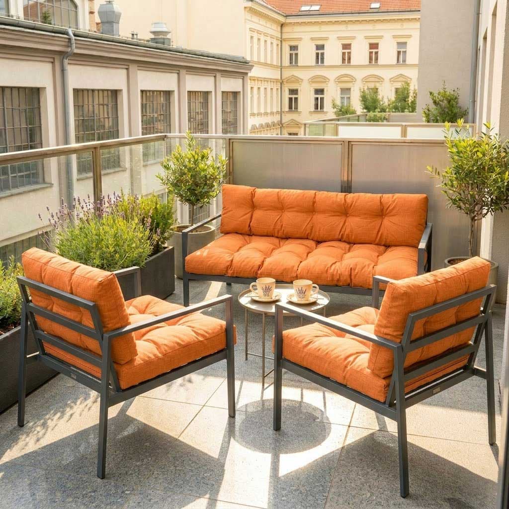 Jastuci Za Baštensku Garnituru Sa Niskim Naslonima - Dvosed i Dve Fotelje ORANGE