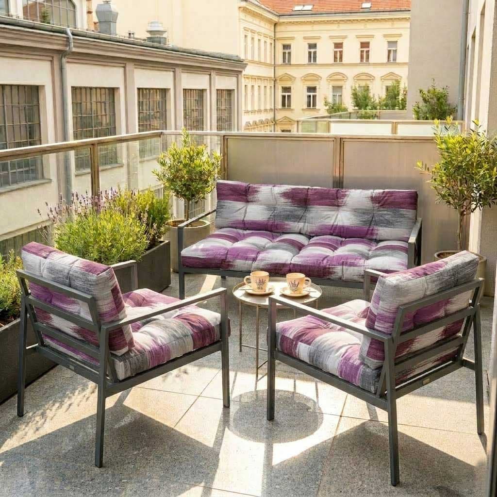 Jastuci Za Baštensku Garnituru Sa Niskim Naslonima - Dvosed i Dve Fotelje PINK BRUSH