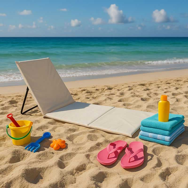 Sklopiva ležaljka za plažu 150x52cm Bež