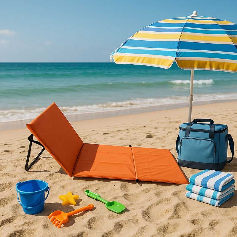 Sklopiva ležaljka za plažu 150x52cm Narandžasta