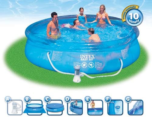 Nadzemni bazen Intex EasySet - 366x76 cm - ClearView (56916) + Merdevine (58909) + 3 filtera