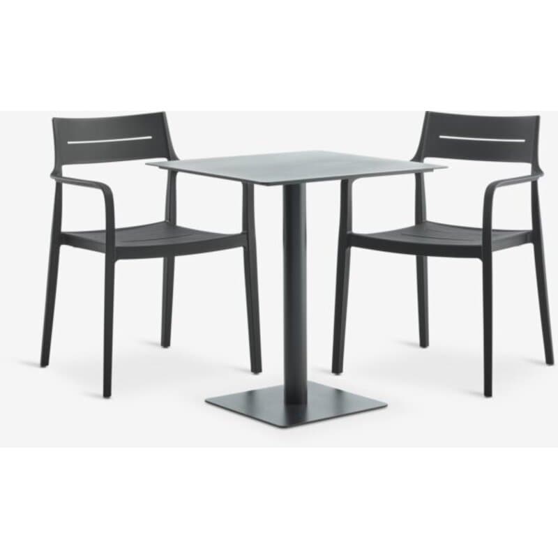 Baštenski set KAPPRUET sto 65x65 + 2 INGSTRUP stolice, crna