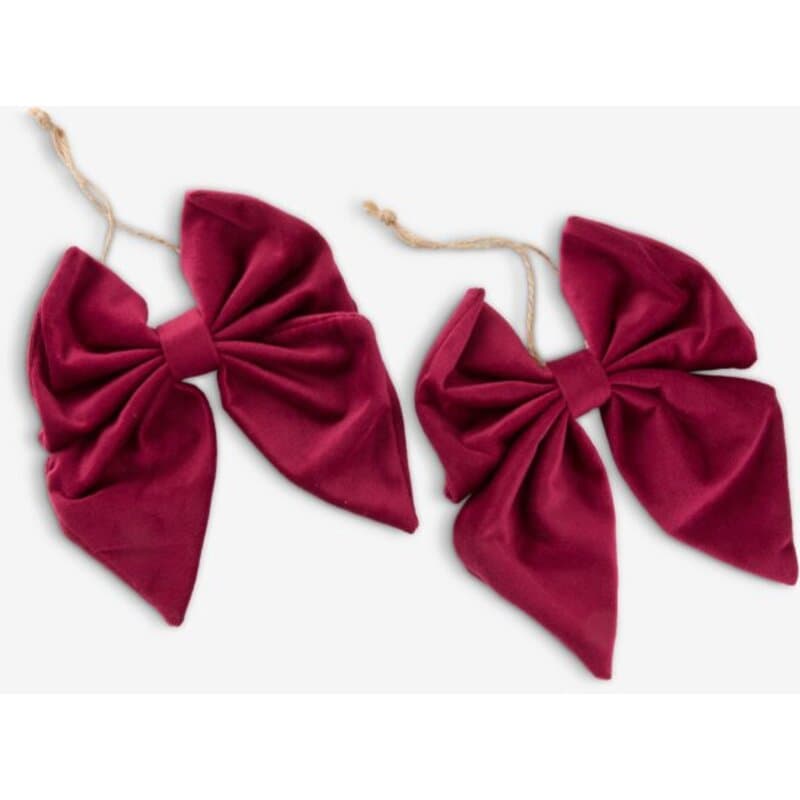 Dve dekorativne mašne 13x16cm Bordo