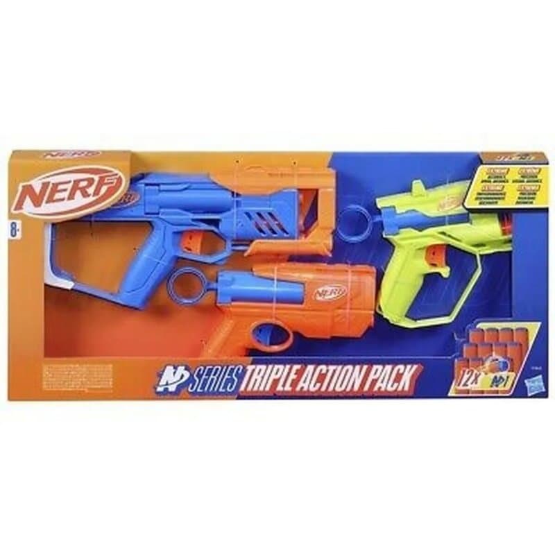 Nerf N Series Triple Action Set – komplet 3 blastera sa 12 strelica
