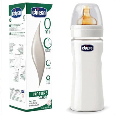 Chicco Staklena flašica sa kaučuk cuclom 240ml  00060041000040
