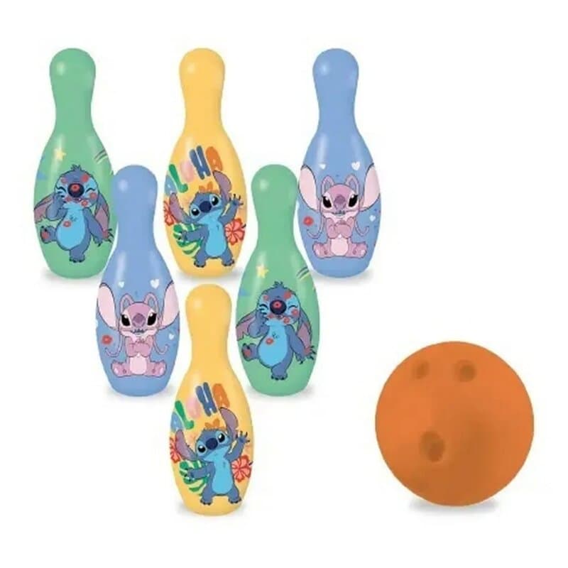 Stitch set za kuglanje za decu, 6 čunjeva i lopta
