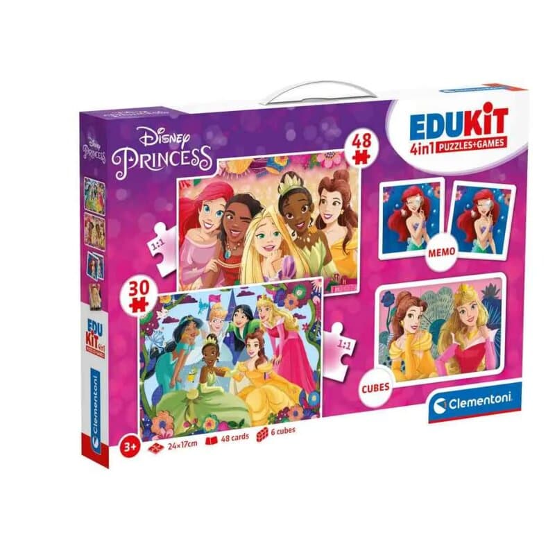 Clementoni Edukativni set 4u1 Princess – puzle i društvena igra