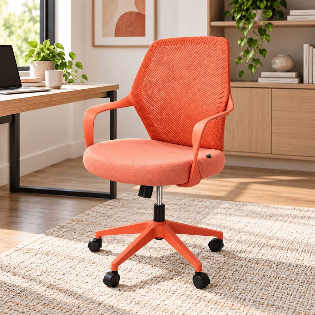 Kancelarijska stolica Nixa koral crvena sa ergonomskim naslonom