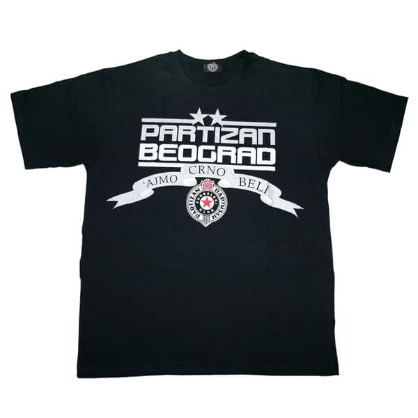 Dečija majica FK Partizan - AJMO CRNO BELI - veličina 8