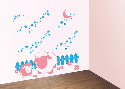 Zidni tatoo Sweet Lullaby D02 85x60cm F8C5F9 FF99FF