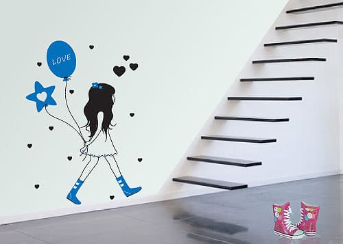 Zidni tatoo Girl With Baloons D06 60x80cm 0071B5 47A7DE