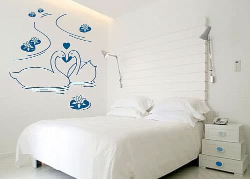 Zidni tatoo Swans R01B 60x72cm FF99FF