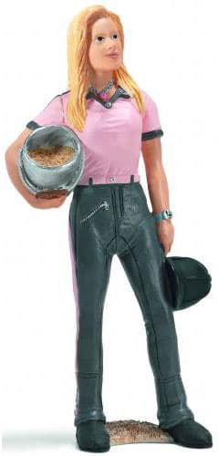 Schleich  Domaće životinje - Ljudi - Konjušarka koja hrani 13454